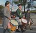 The Sudbury Ancient Fyfe and Drum Companie marches from Sudbury Town Hall to Concord